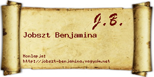 Jobszt Benjamina névjegykártya