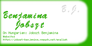 benjamina jobszt business card